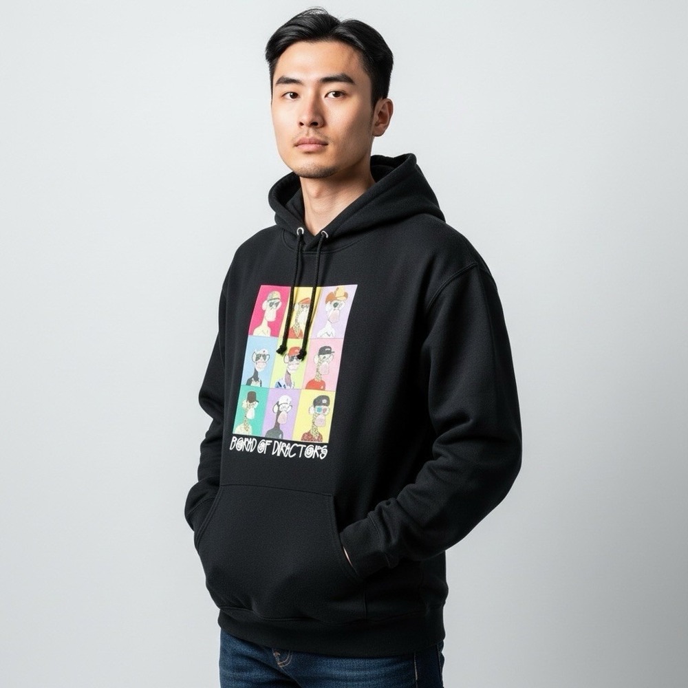 Bored Ape Men's S Board of Directors Graphic Black Pullover Hoodie
